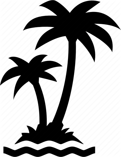 14 Oak Tree Vector Art Free Images Silhouette - Palm Tree Icon Png (395x512)