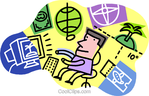 Planning A Vacation Online Royalty Free Vector Clip - Planning A Vacation Online Royalty Free Vector Clip (480x309)