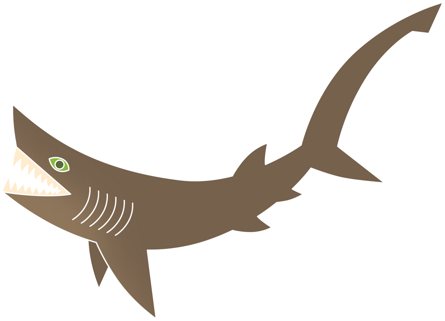 The Surly Diver - Six Gilled Shark Drawing (1600x1197)
