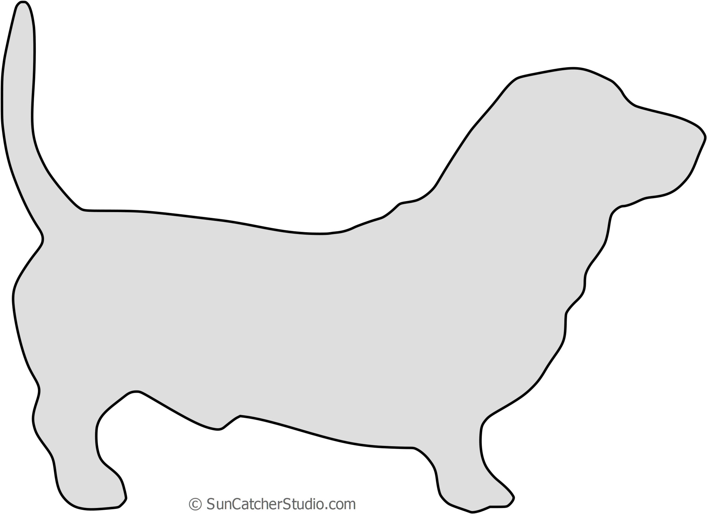 Dog Breed Silhouette Patterns - Scroll Saw Dog Silhouette Pattern (2445x1800)
