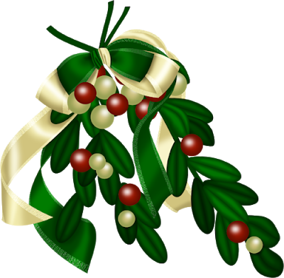 Christmas Greenery, Poinsettias And - Dessin Gui Et Houx (400x392)