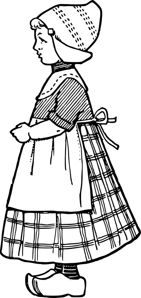 Vintage Frame Clip Art - Dutch Girl Drawing (485x1024)