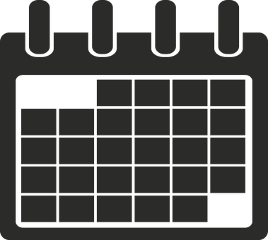 Calendar, Icon, Minimalist, Time, Black - Logo Of Calendar (379x340)