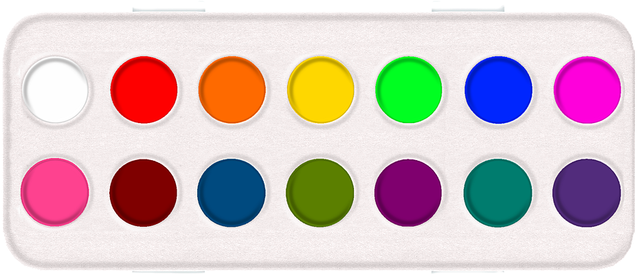 Transparent Watercolor Palette - Watercolor Palette Png (960x491)