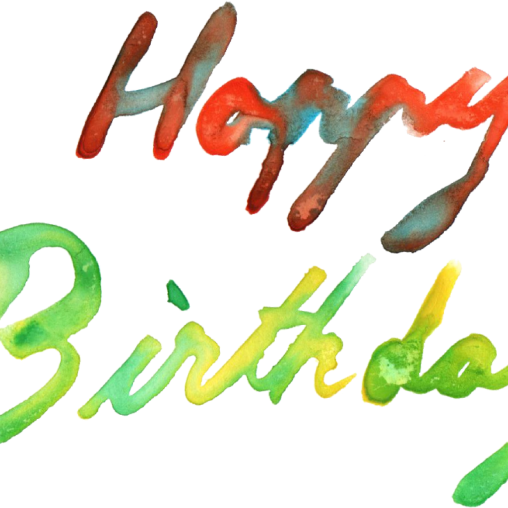 Birthday Png 5 Happy Birthday Watercolor Png Transparent - Carmine (1024x1024)