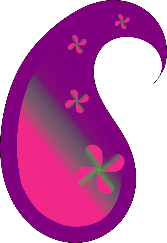 Purple-pink Floral Paisley Motif - Illustration (559x809)