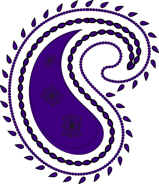 Purple Paisley Clip Art (516x595)