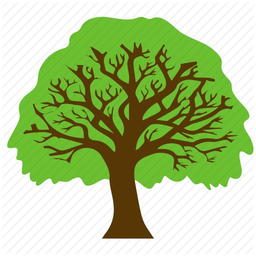 Forest Round Trunk Woods - Black Printable Tree Silhouette (512x512)