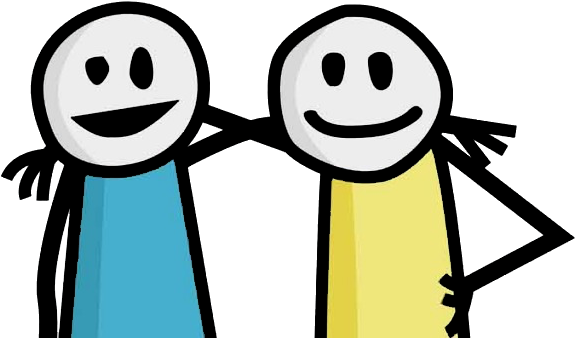 Stick Figure Friends Png Graphic Stock - New Friend (575x338)
