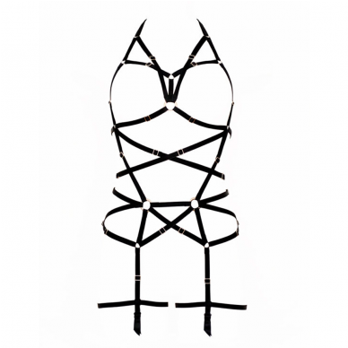 Longline Black Harness - Line Art (387x480)