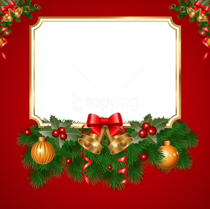 Christmas Transparent Red Png Frame Png - Transparent Christmas Clipart Border (850x846)