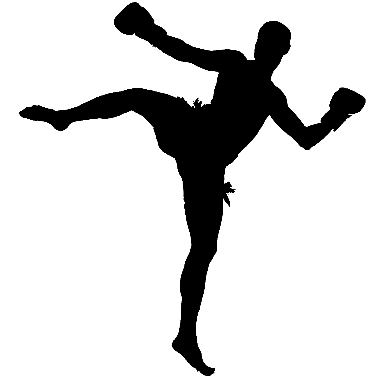 Muay Thai Png - Muay Thai Silhouette Kick (1300x1300)