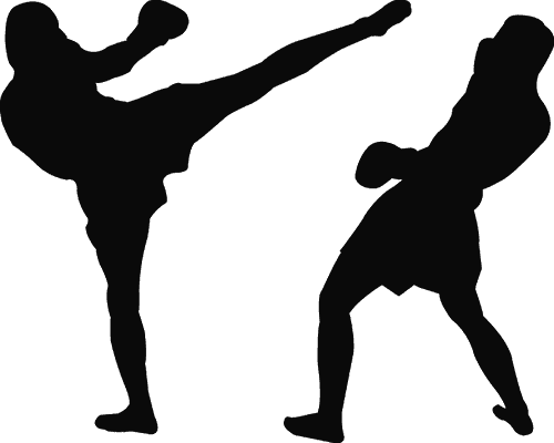 Muay Thai - Kick Boxing Silueta Png (500x400)
