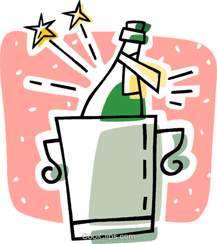 Bottle Of Champagne In A Ice Bucket Royalty Free Vector - Bottle Of Champagne In A Ice Bucket Royalty Free Vector (426x480)
