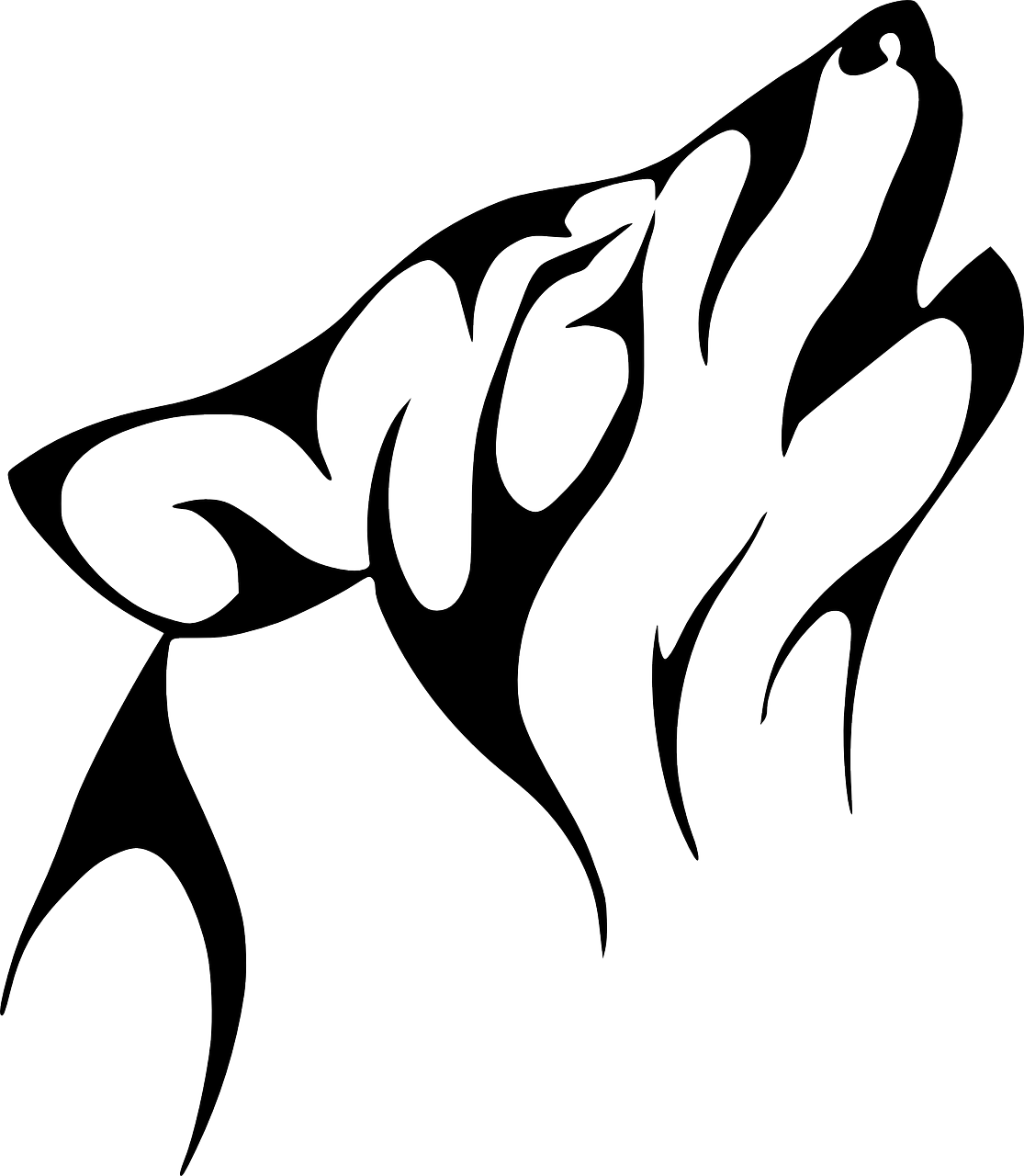 Wolf-159979 - Easy Wolf Howling Drawing (1115x1280)