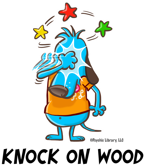 Superstition T-shirts, Gifts And More - Knock On Wood Cartoon (504x588)