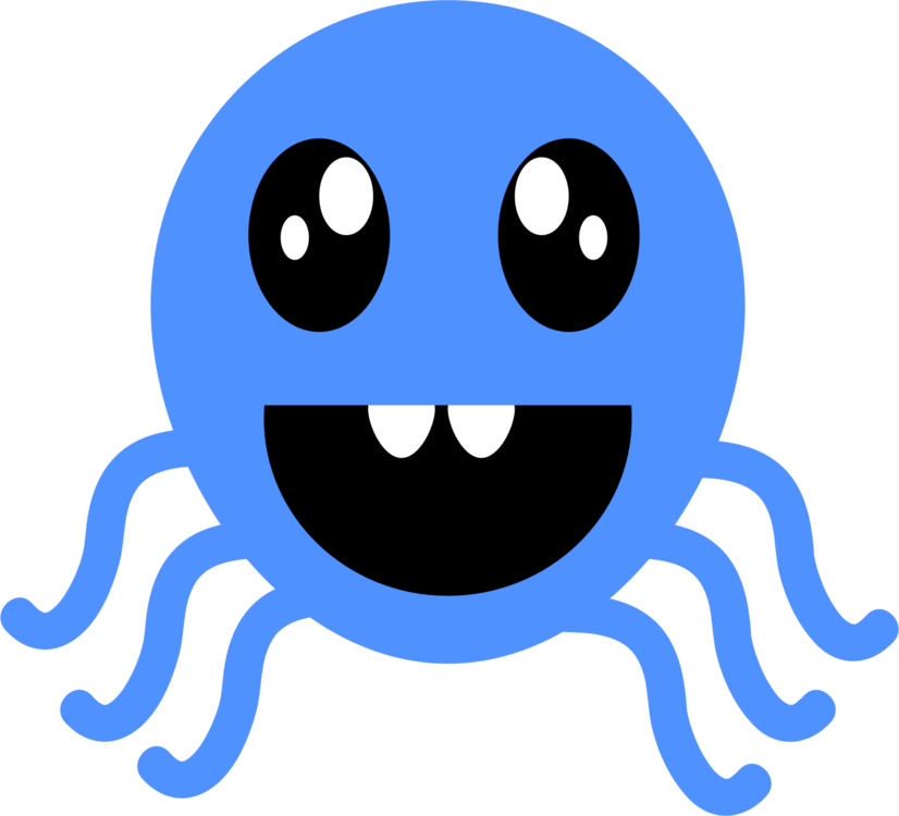 Octopus Computer Icons Diagram Black And White - Smiley (826x750)