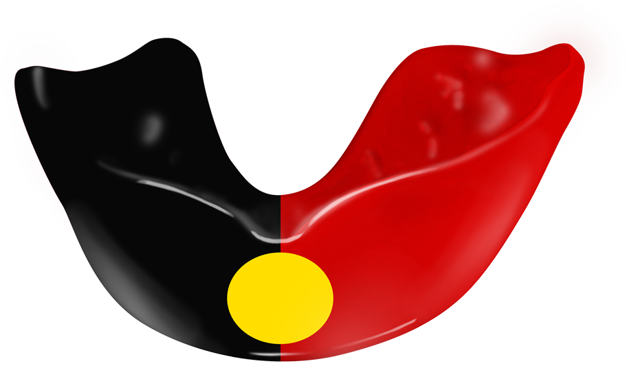 2 Colours And Logo - Aboriginal Flag Mouth Guard (1000x871)