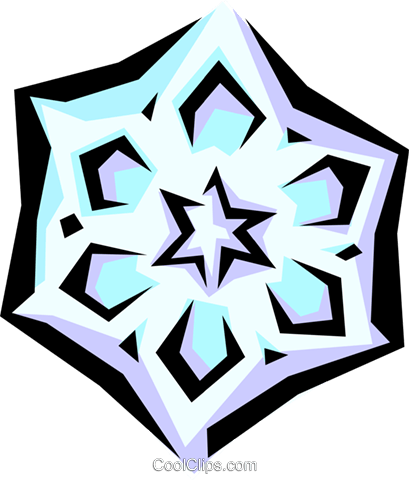 Snowflake Designs Royalty Free Vector Clip Art Illustration - Hiver En Maternelle Exercice (409x480)