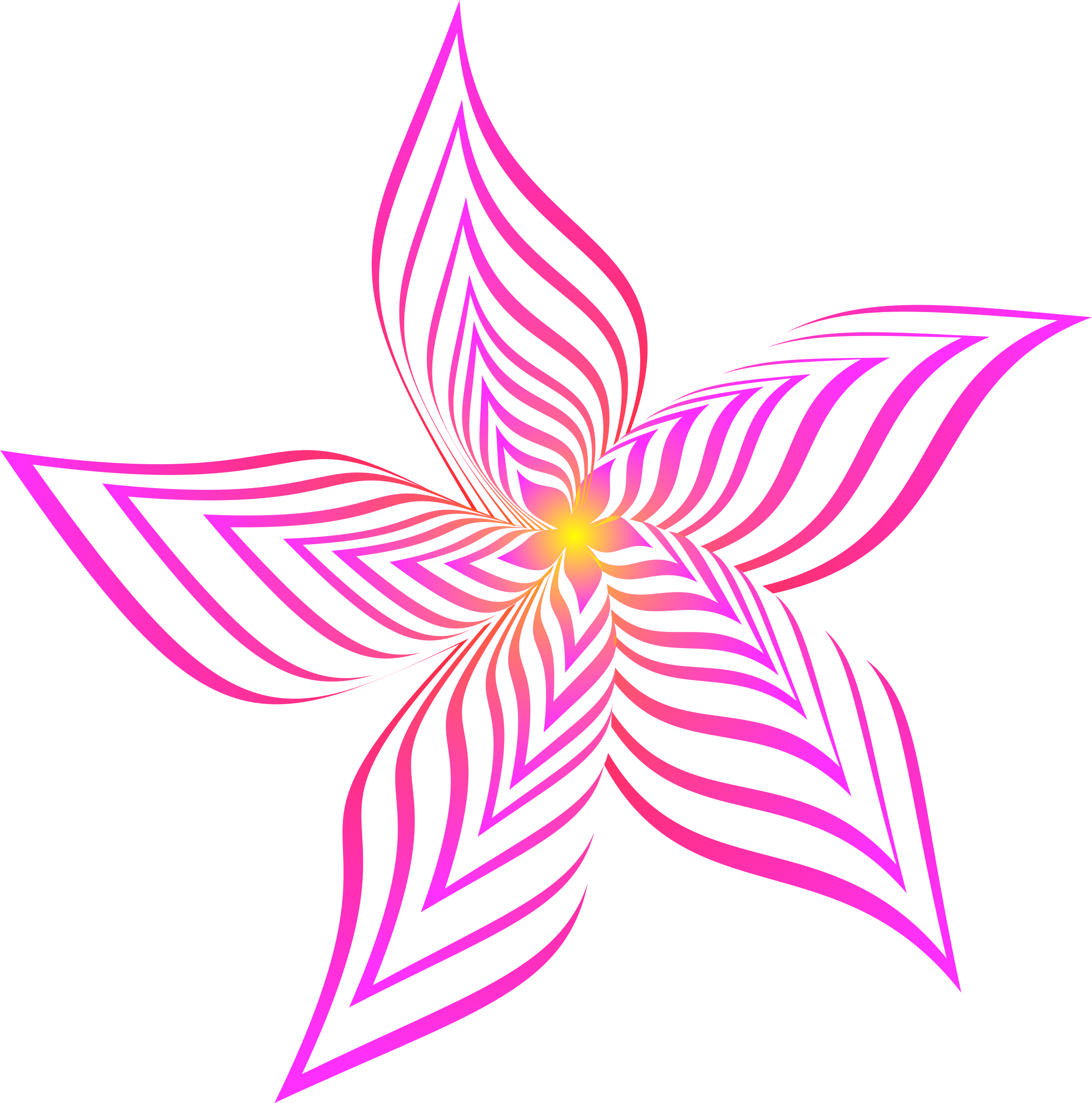 Abstract Clipart Symmetrical Flower - Abstract Line Art Flower (2376x2400)