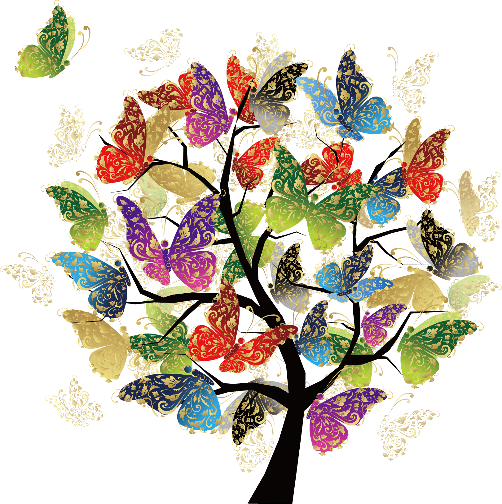 Advocacy-based Counseling - Butterfly In Trees Clipart (1620x1629)