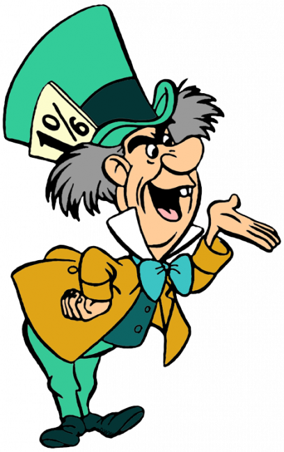 Alice In Wonderland Mad Hatter Clipart - Alice In Wonderland Mad Hatter Clipart (408x650)