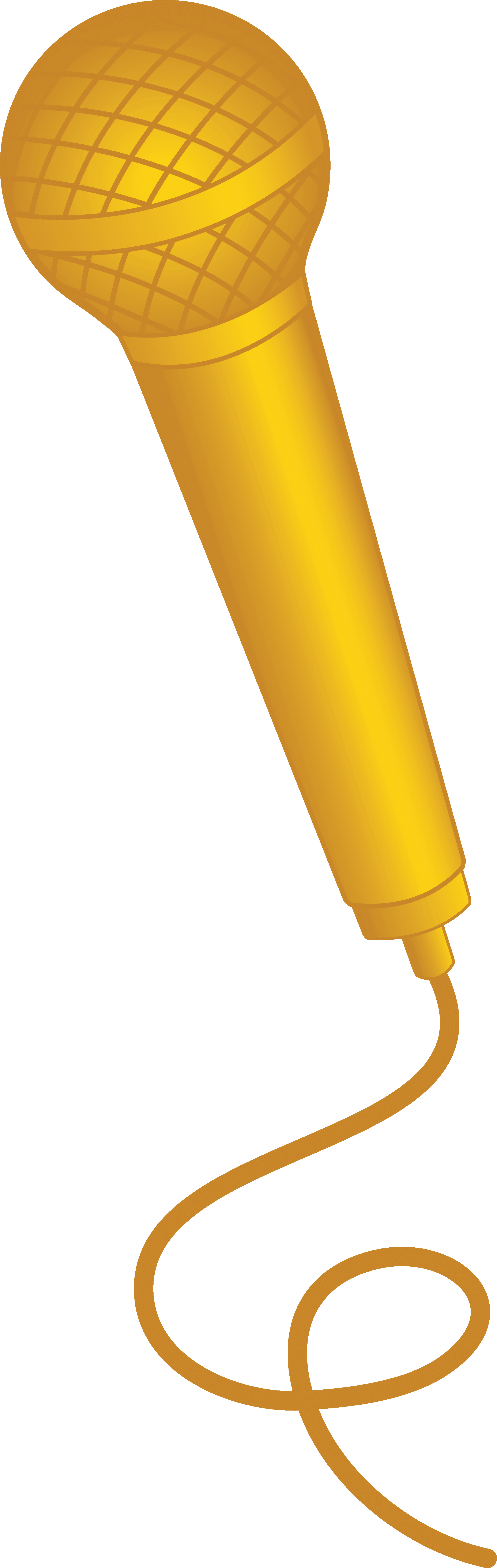 Little Sad Boy Clipart - Gold Microphone Clipart (2353x7419)