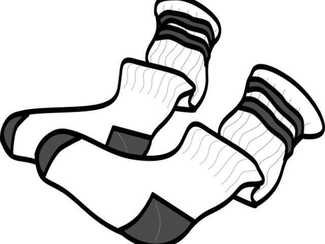 Socks Clipart Black And White - Clip Art Transparent Socks (640x480)