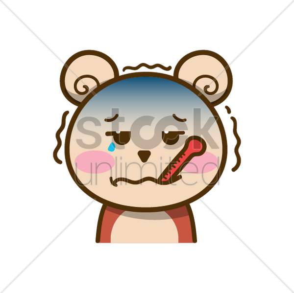 Cartoon Bear Having A Vector Image Stockunlimited - Cartoon Images Of Fever (600x599)