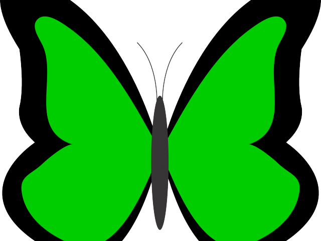 Panda Clipart Butterfly - Blue Butterfly Clip Art (640x480)