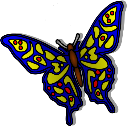 Colorful Butterfly Png Clip Arts For Web - Vector Bright Colorful Butterflies Clipart (424x600)