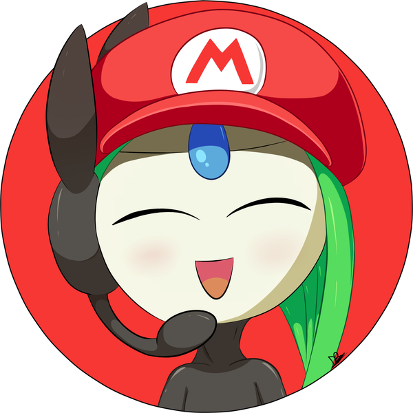 [100 Watchers Special] Meloetta /w Mario Hat By Darkybenji - Cartoon (600x600)
