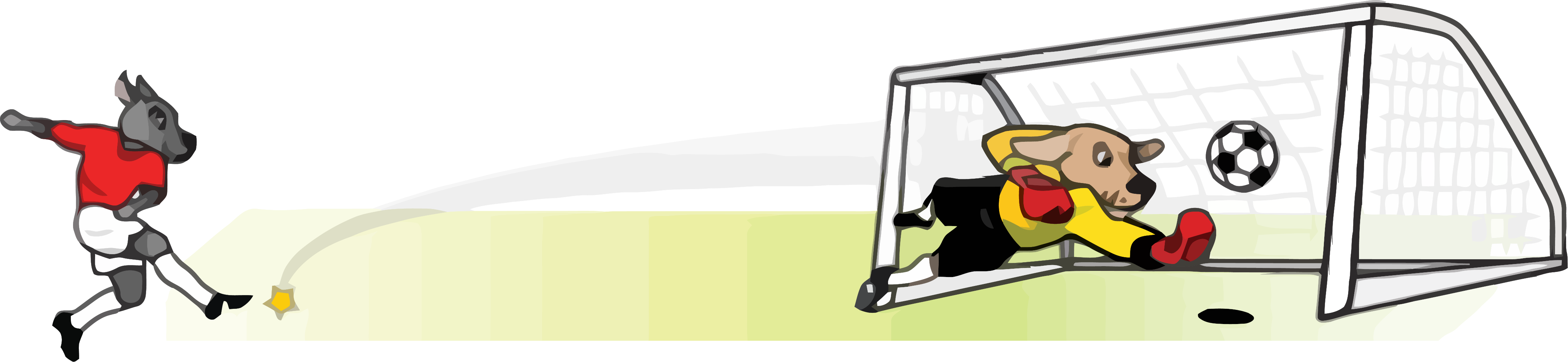 Dog Soccer Clipart Png - Football Goal Clip Art (4336x1001)