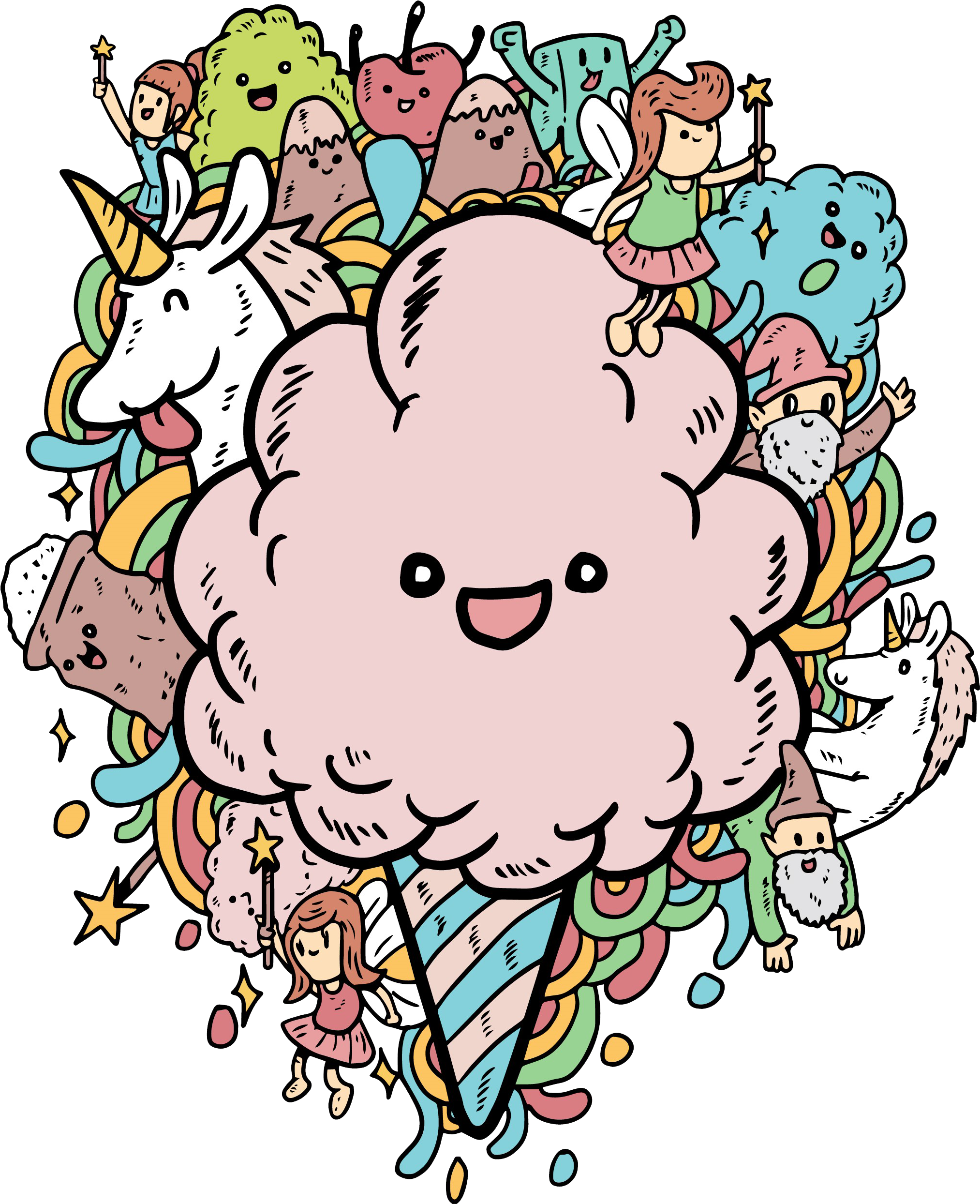 Organic Vegan Cotton Candy - Doodle Cotton Candy (2038x2504)