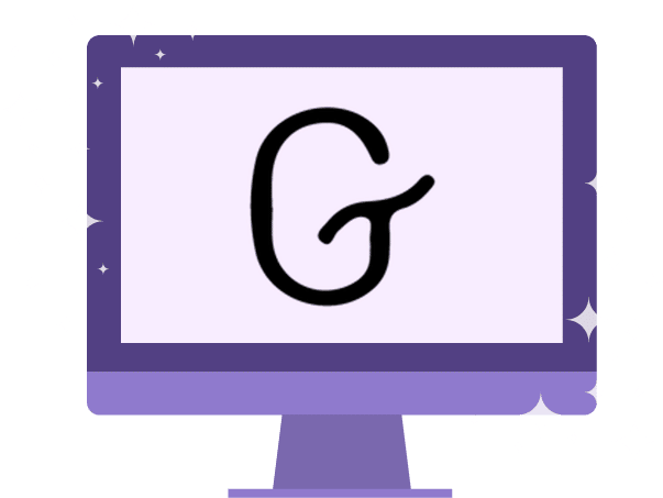 Icon Of Computer Screen With The Gutenberg "g" - Computer With X Through (625x521)