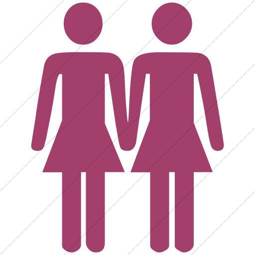 Classica Two Women Holding Hands Icon Simple Pink - Men Holding Hands Sign (512x512)