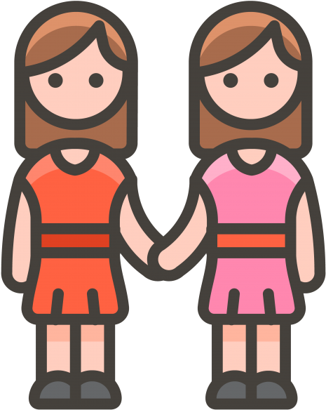 Two Women Holding Hands Emoji - Emoji De Dos Mujeres (465x584)