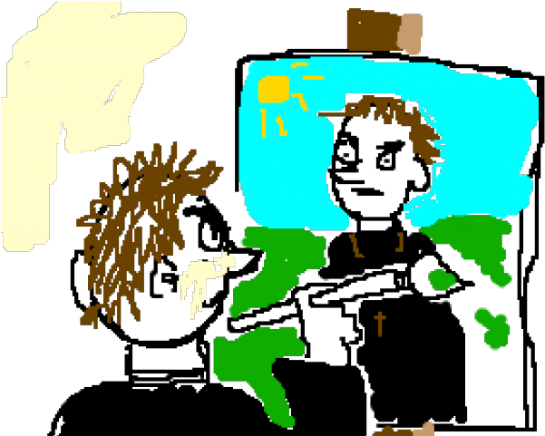 Painting Clipart Self Portrait - Cartoon (640x480)