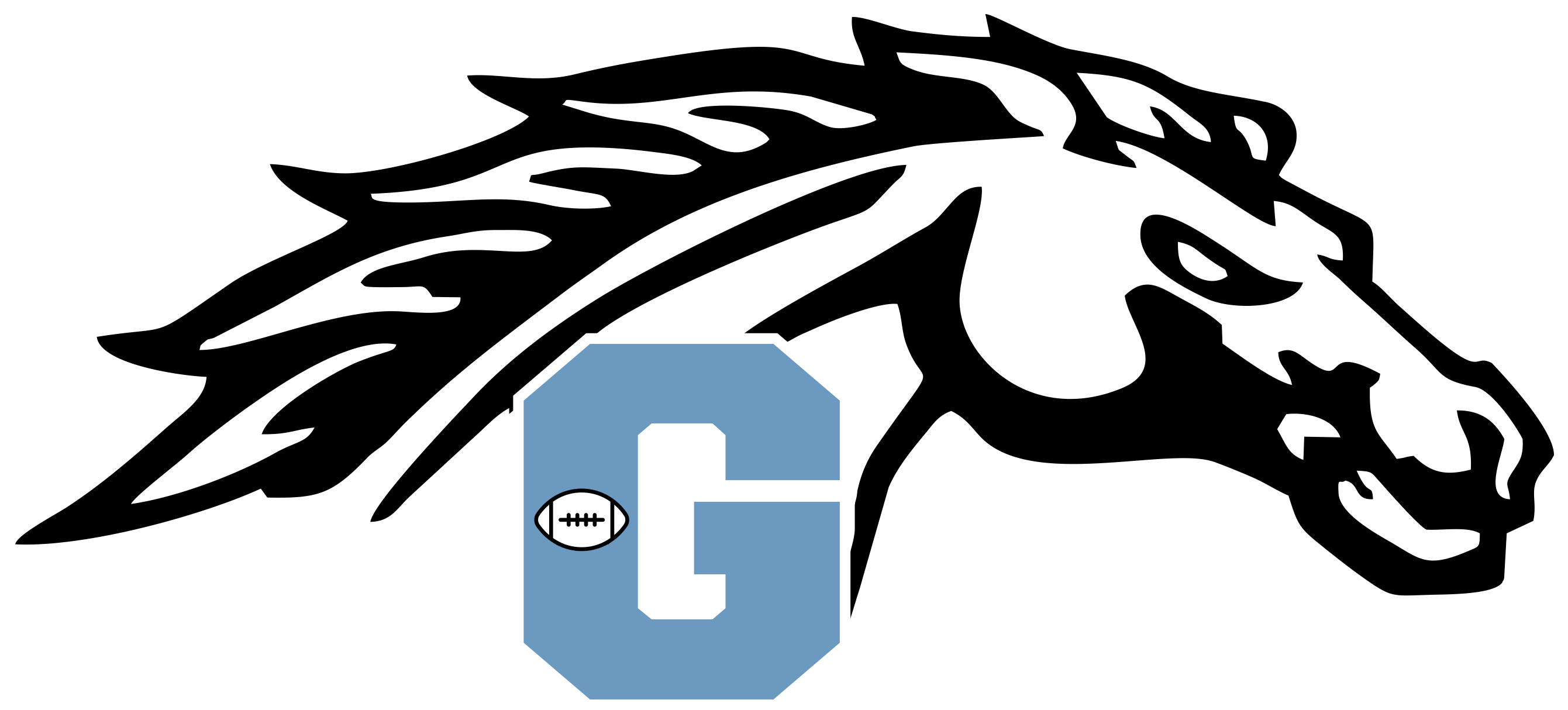 Gamber Mustangs Football - Jane Addams Middle School (2681x1214)