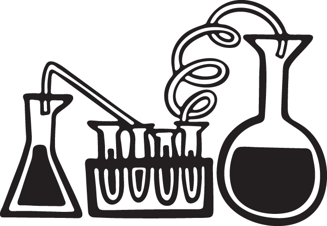 Science With Test Tubes And Beakers - Science Test Tube Png Black And White (648x448)