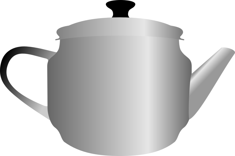Teapot By Rones - Metal Tea Pot Png (958x636)