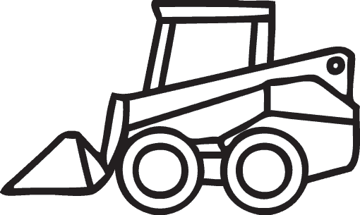 Clip Art Skid Steer Clipart - Skid Steer Line Art (510x305)