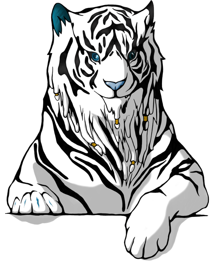Picture Transparent Download Rapper Drawing Dread - Blackand White Tiger Png (801x998)