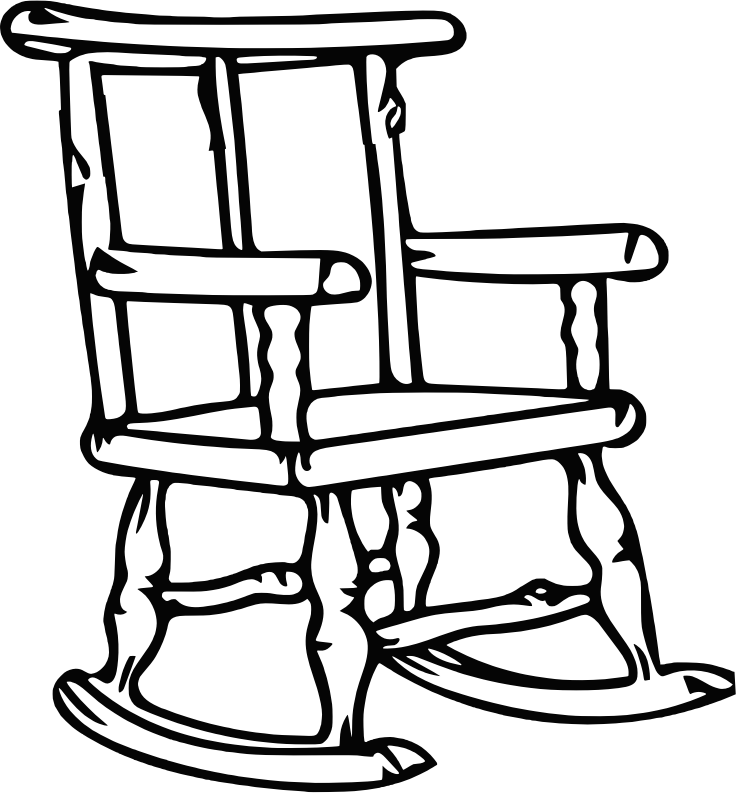 Medium Image - Rocking Chair Outline (736x793)