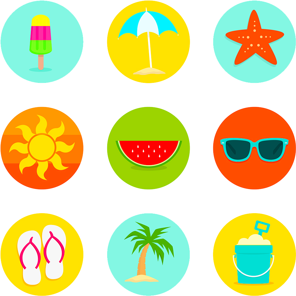 Community Events Calendar - Summer Icons (977x979)