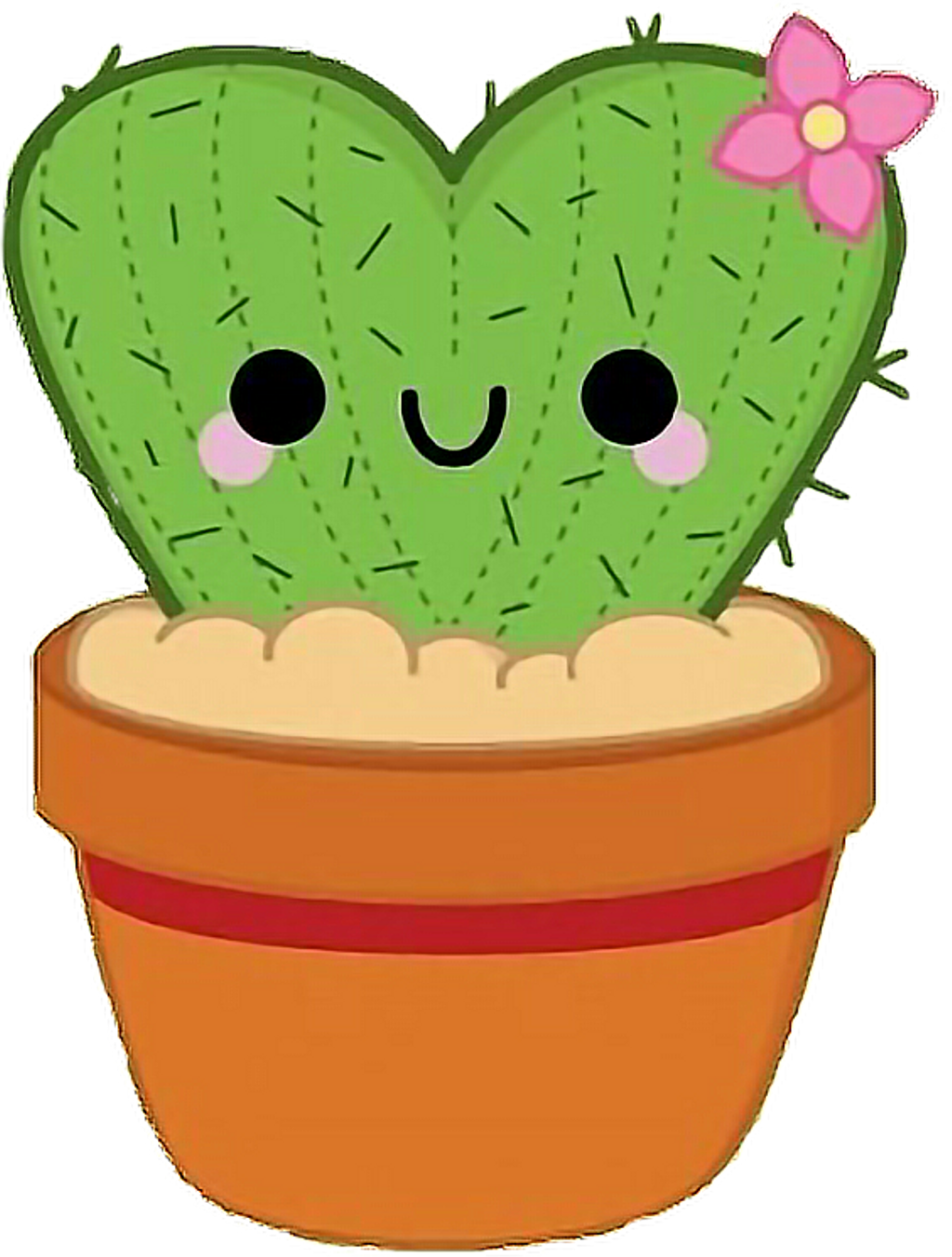 #cactus #flower #plant #kawaii #cute #tumblr #freetoedit - Cute Cactus Clip Art (1024x1351)
