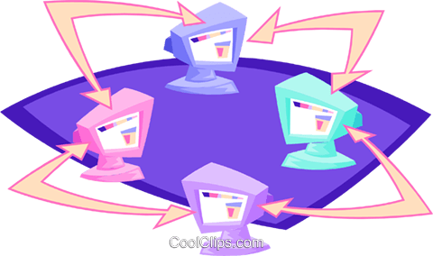 Computer Communications Royalty Free Vector Clip Art - Computer Network (480x284)