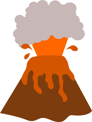 Drawn Volcano Chibi - Kawaii Volcano (377x500)