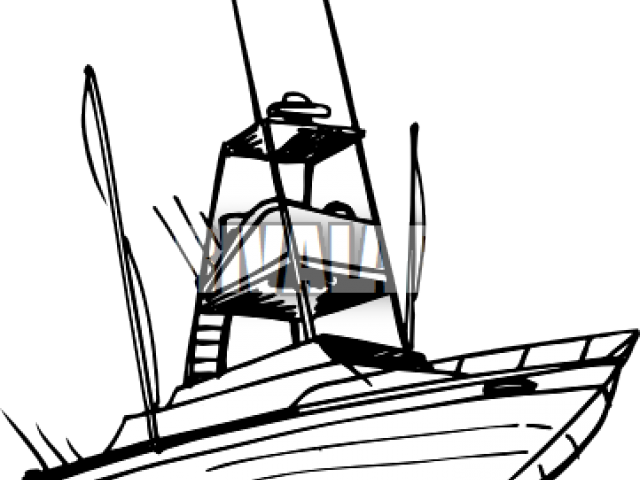 Drawn Boat Clipart - Yacht Clipart (640x480)