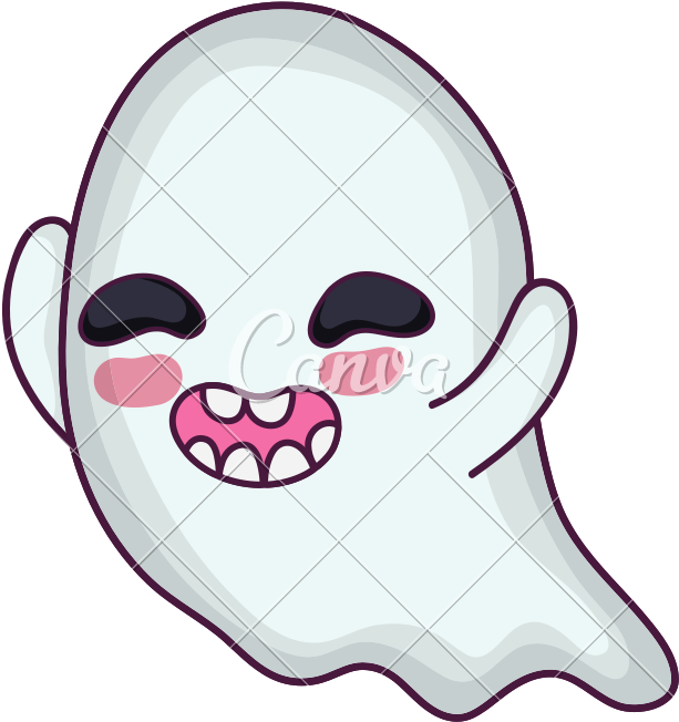 Funny Ghost Character With Closed Eyes - Funny Ghost Character With Closed Eyes (800x800)